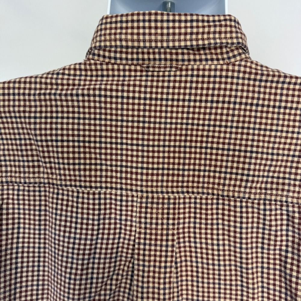 Timberland Mens Brown Gingham Check Long Sleeve Button Down Shirt XL - Picture 5 of 10